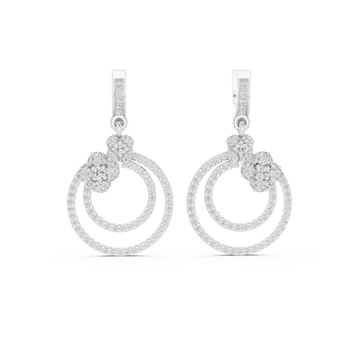 The Dual Halo Drop Earring