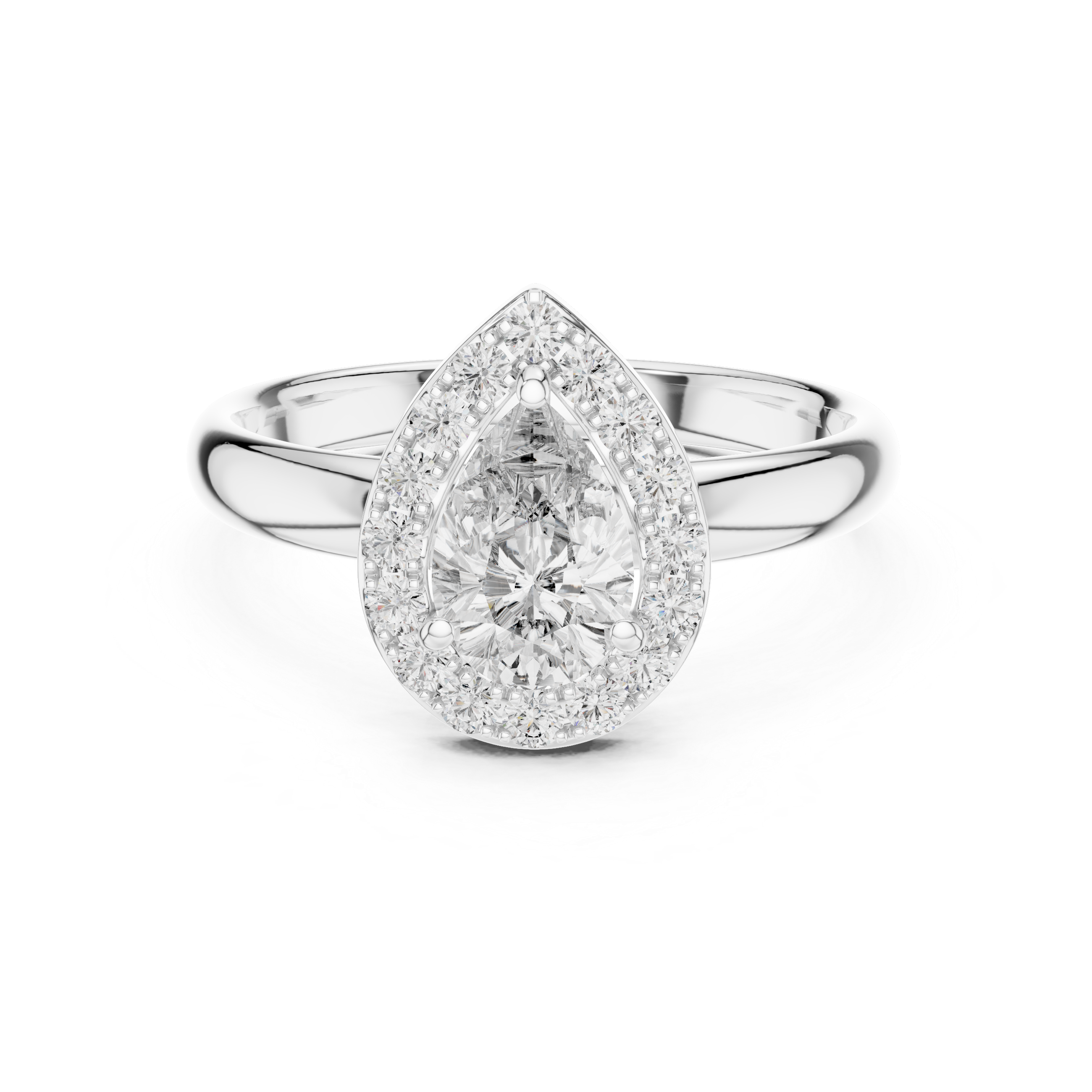 The Pear Halo Ring