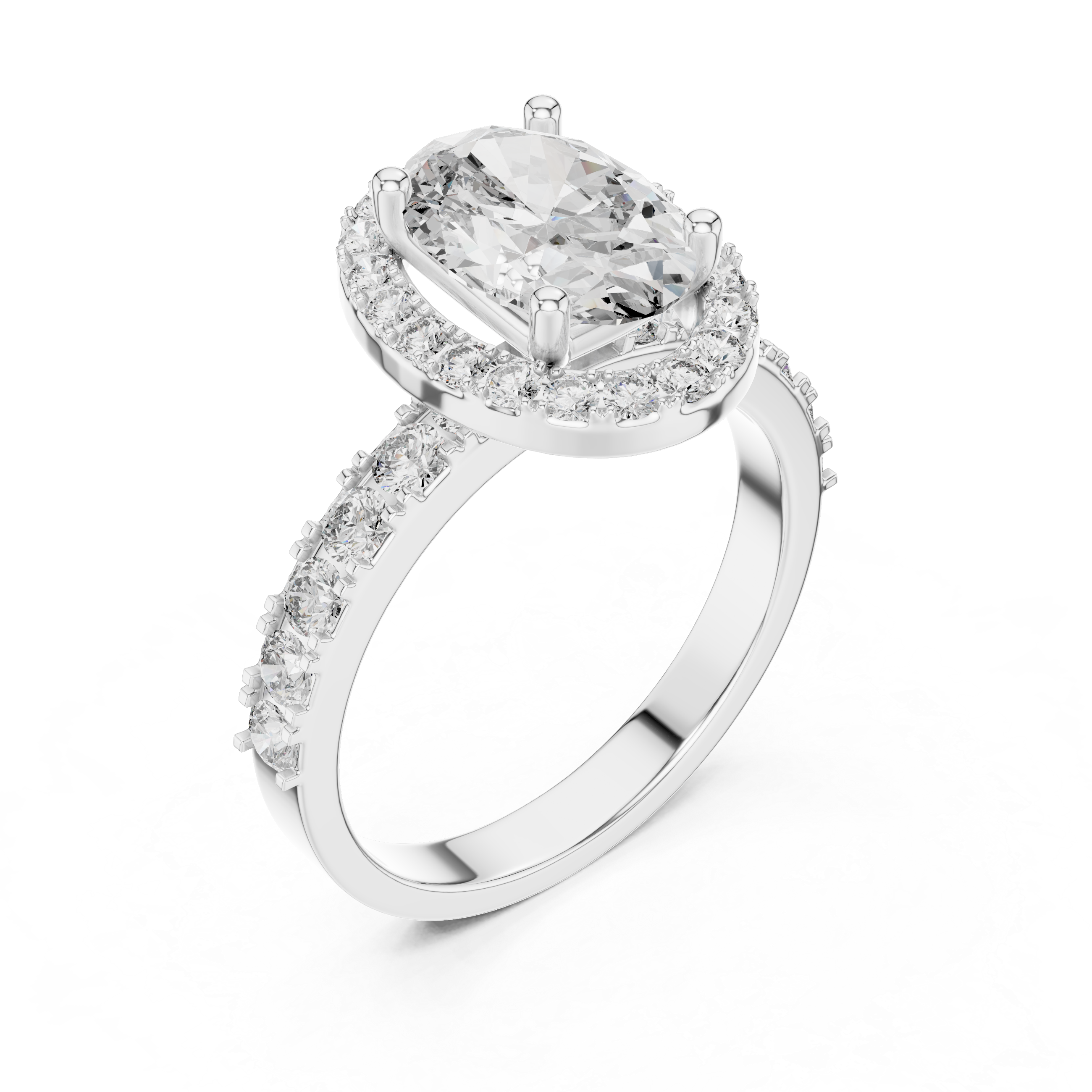 The Oval Halo Ring