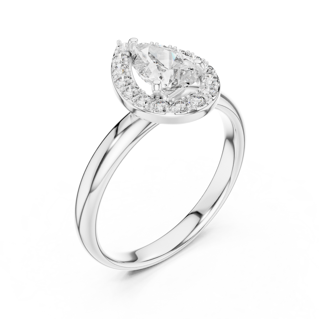 The Pear Halo Ring