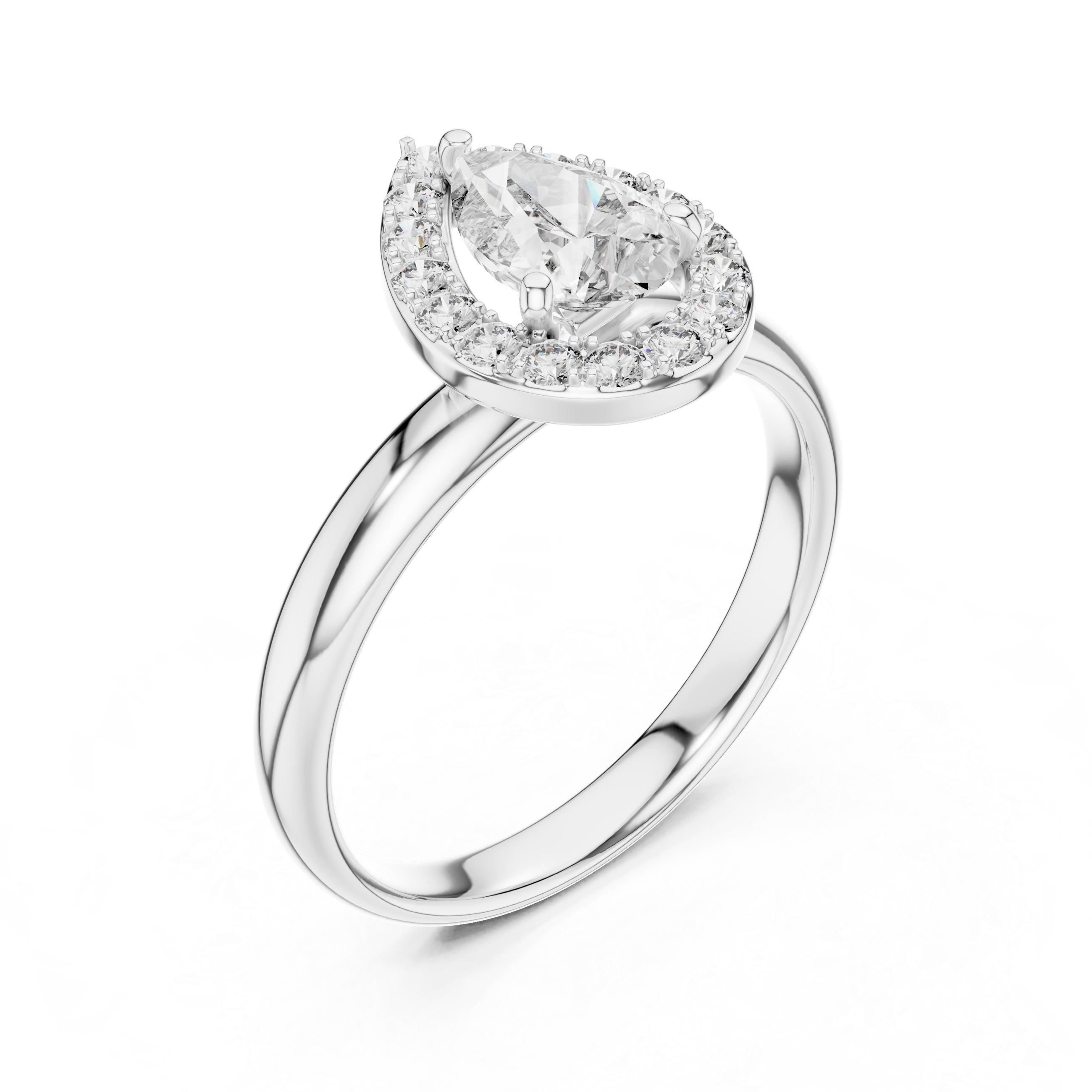 The Pear Halo Ring