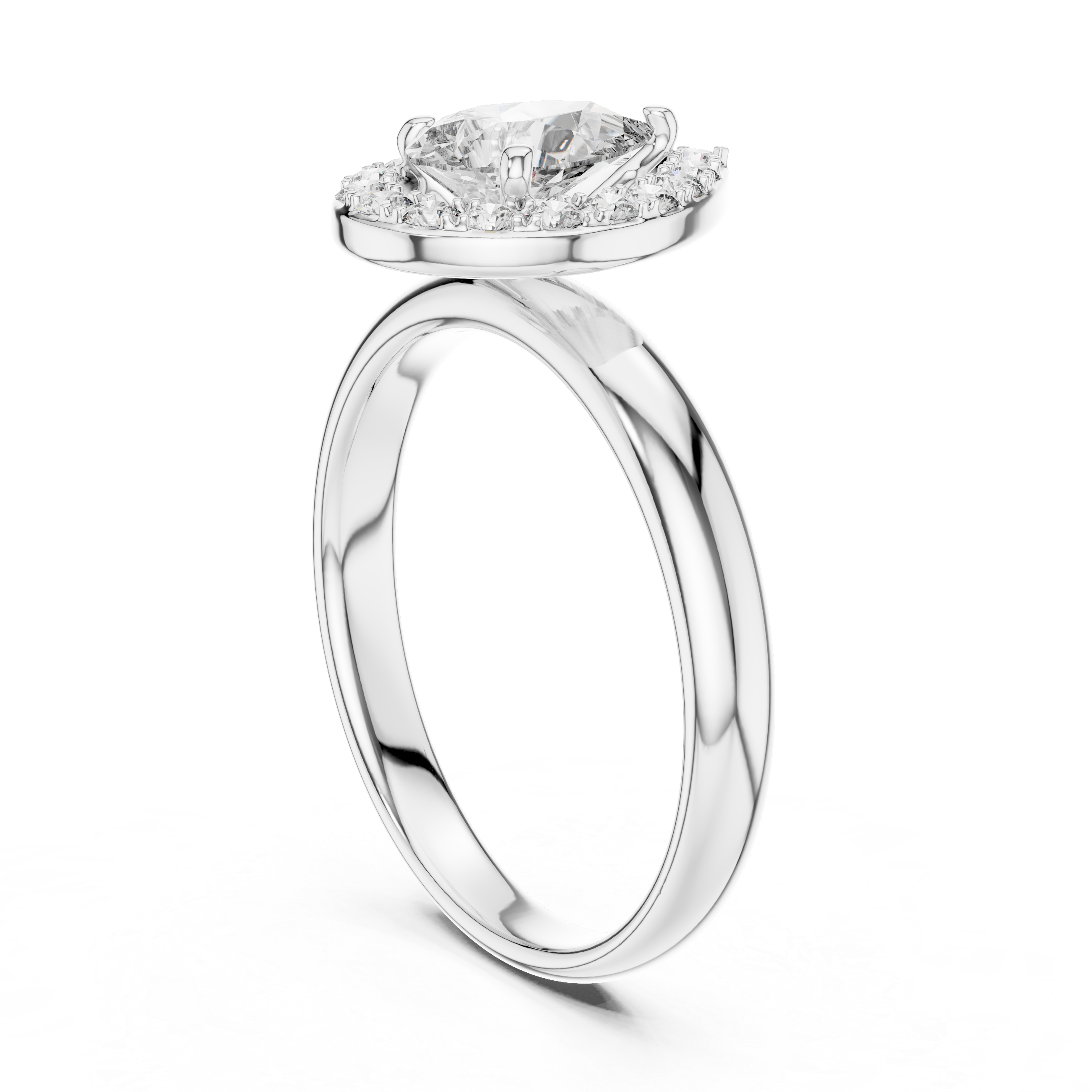 The Pear Halo Ring