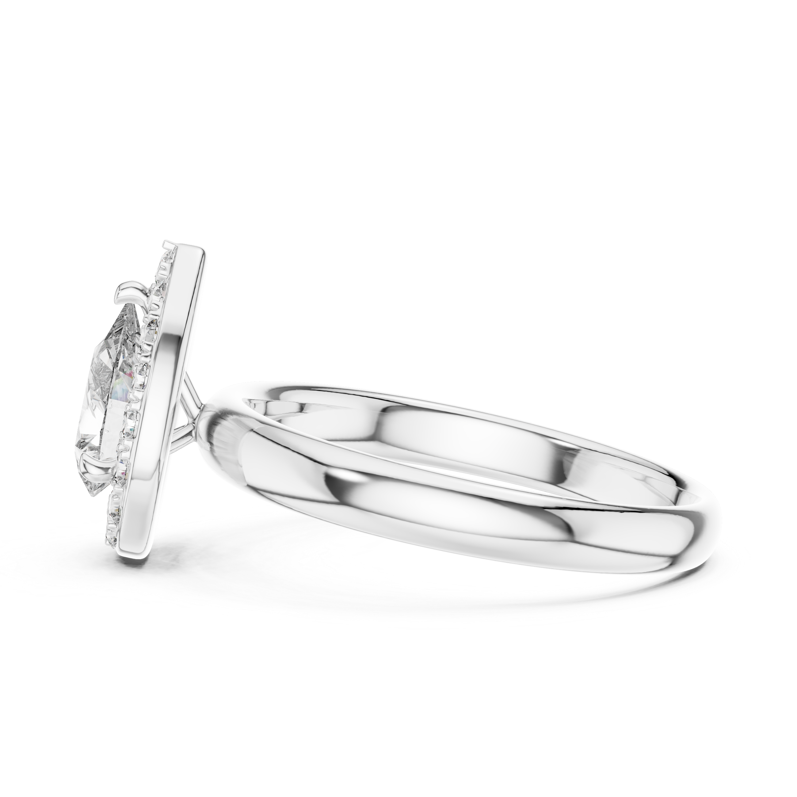 The Pear Halo Ring