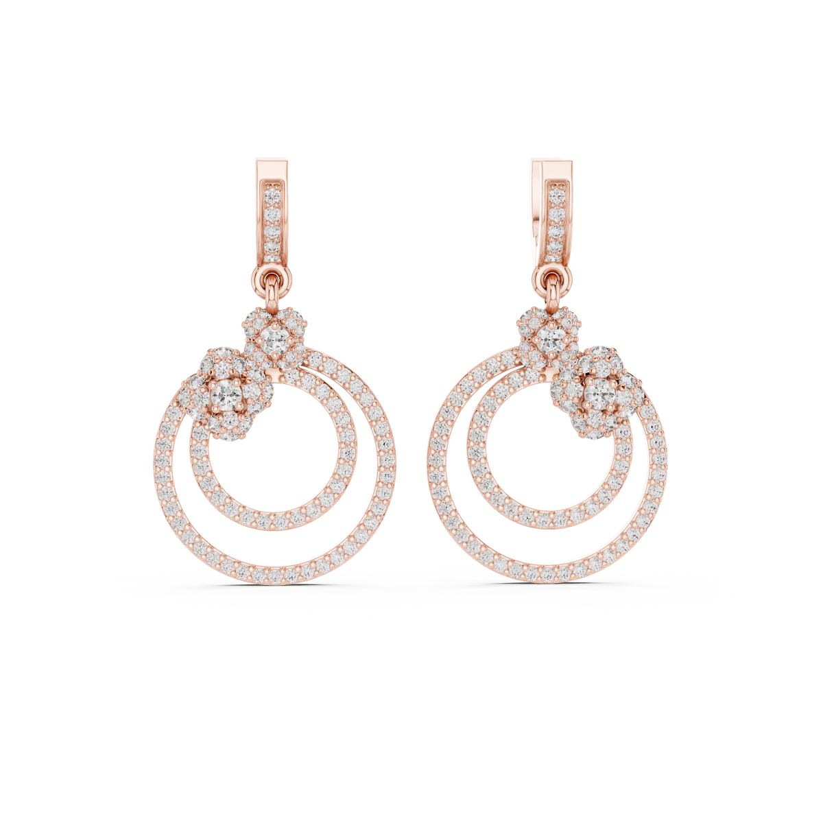 The Dual Halo Drop Earring