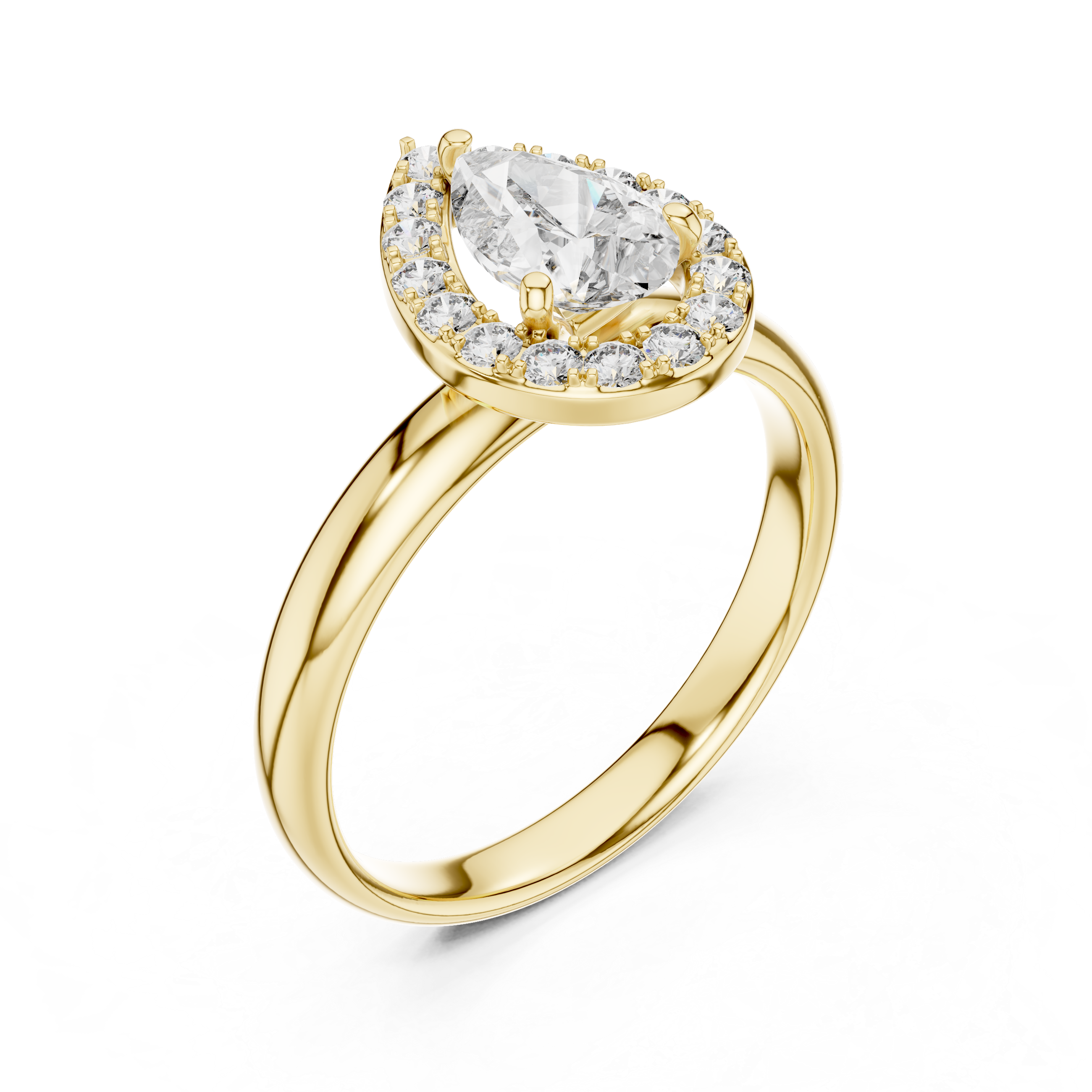 The Pear Halo Ring