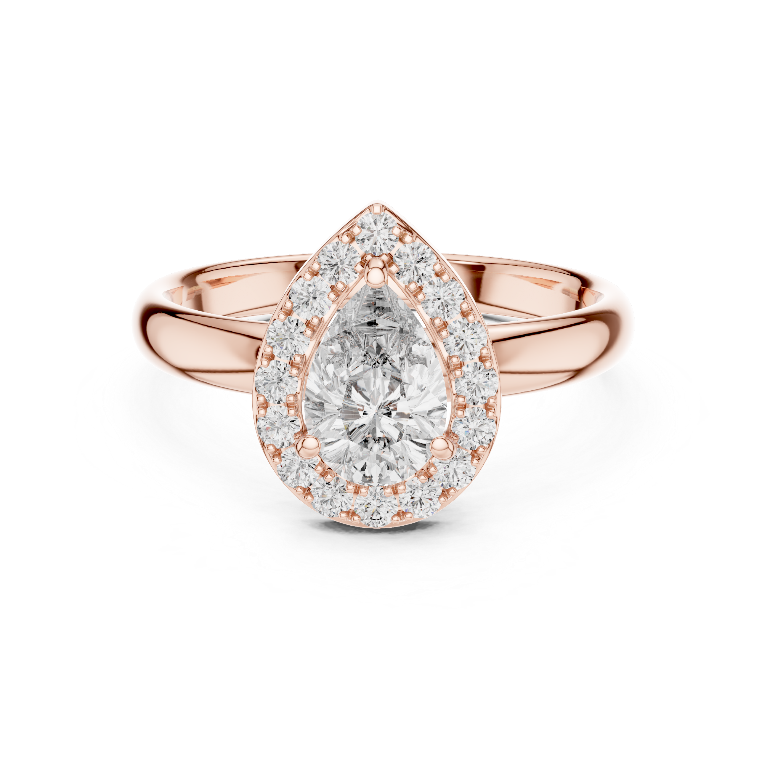 The Pear Halo Ring