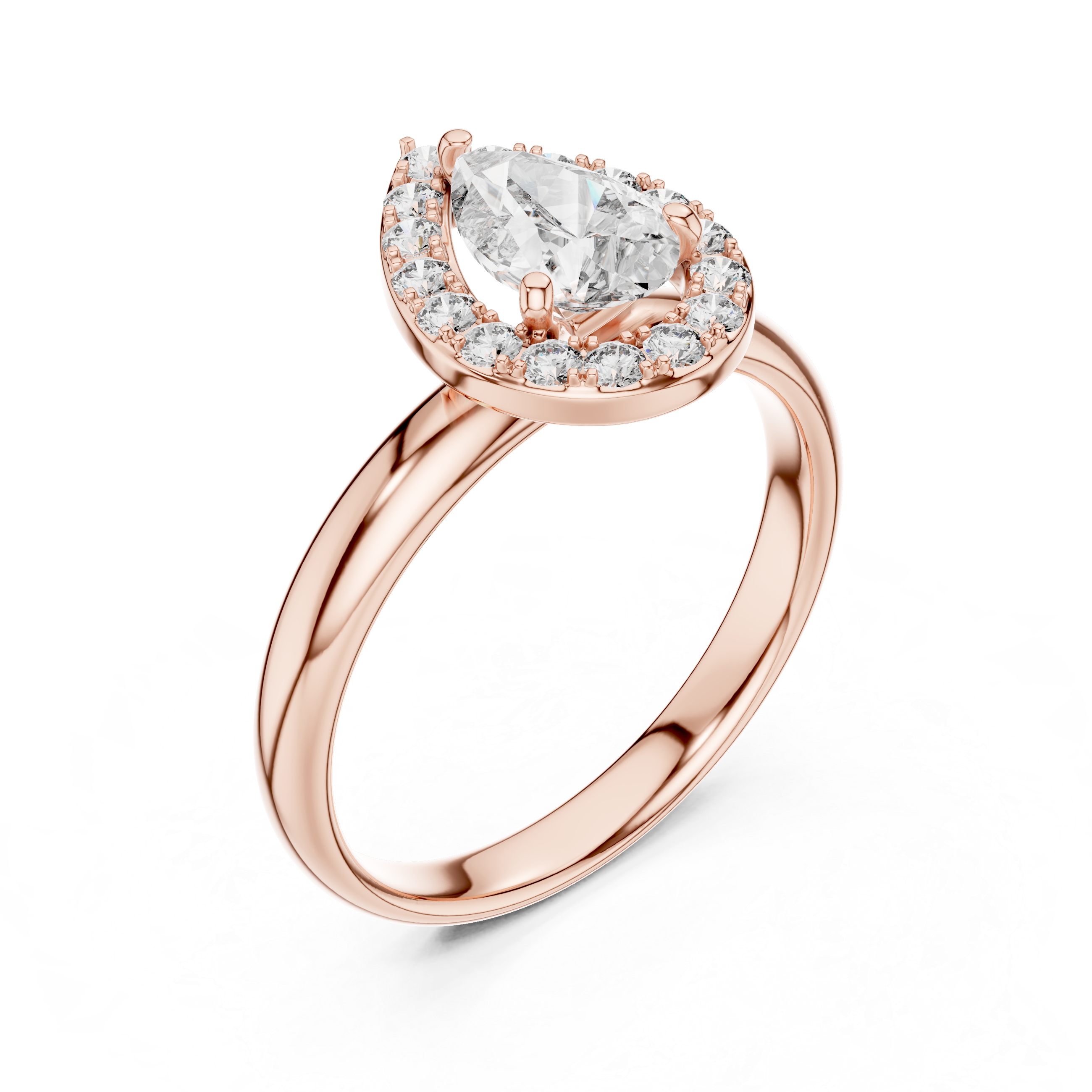 The Pear Halo Ring