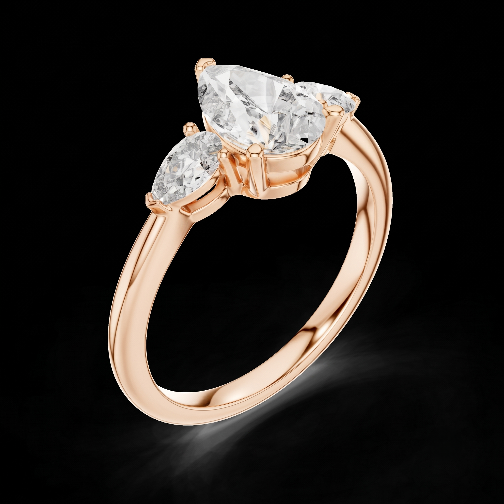 The Pear Trinity Ring