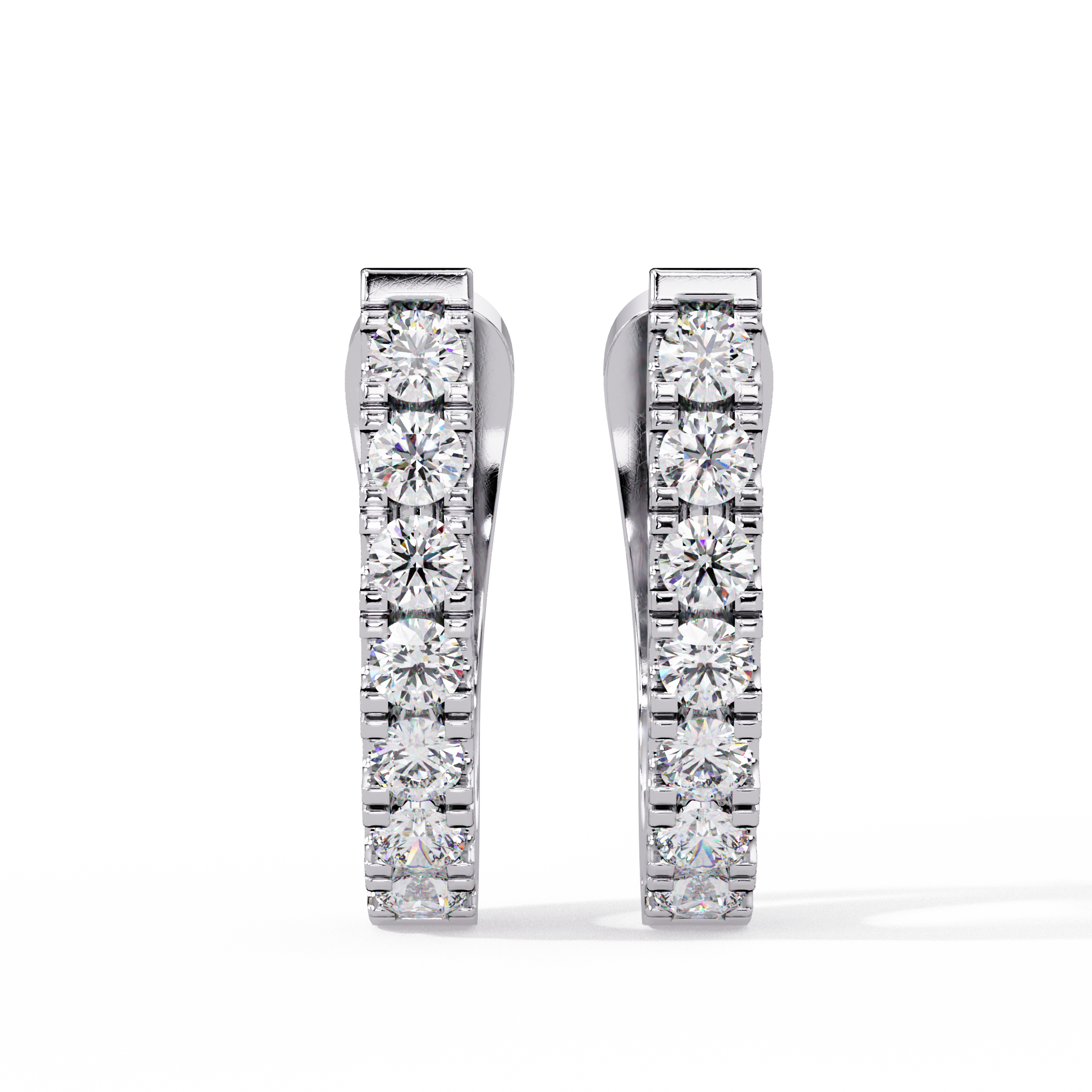 Silver Single-Row Hoops Earrings
