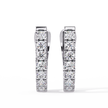 Silver Single-Row Hoops Earrings