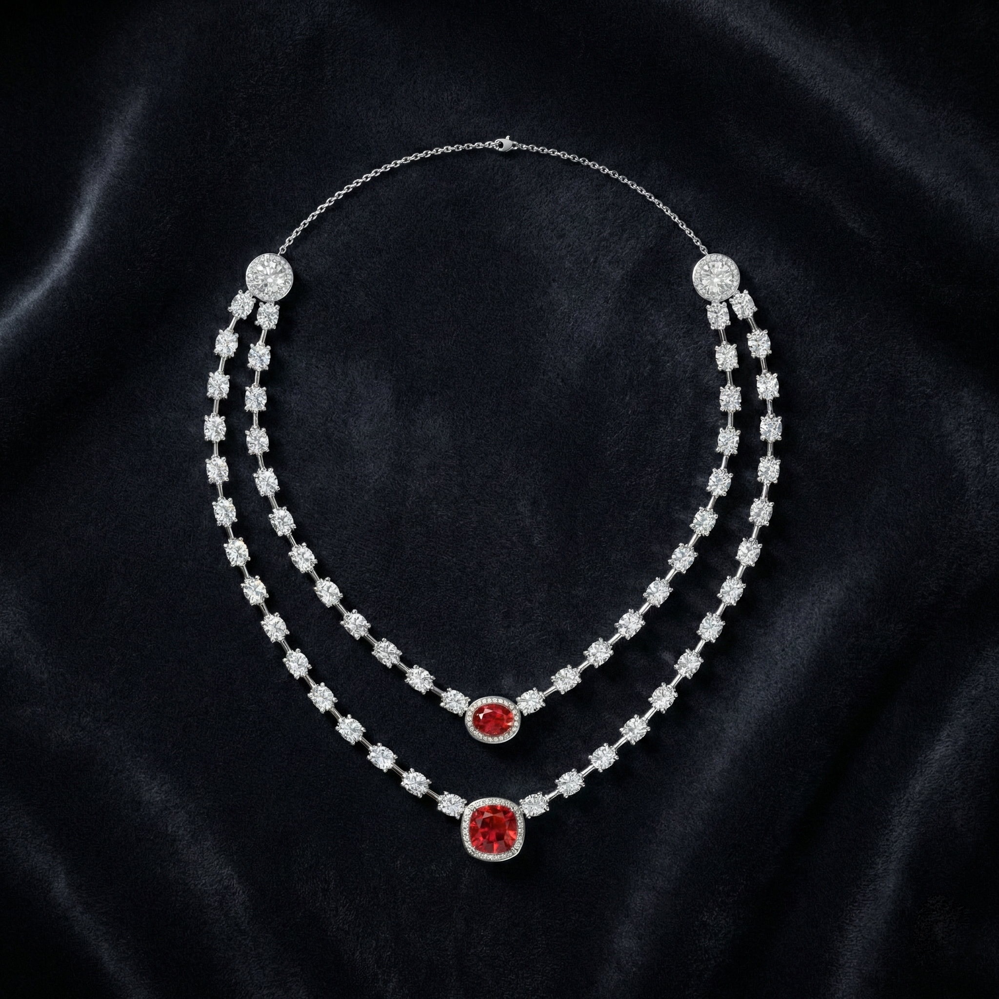 The Ruby Duet Necklace
