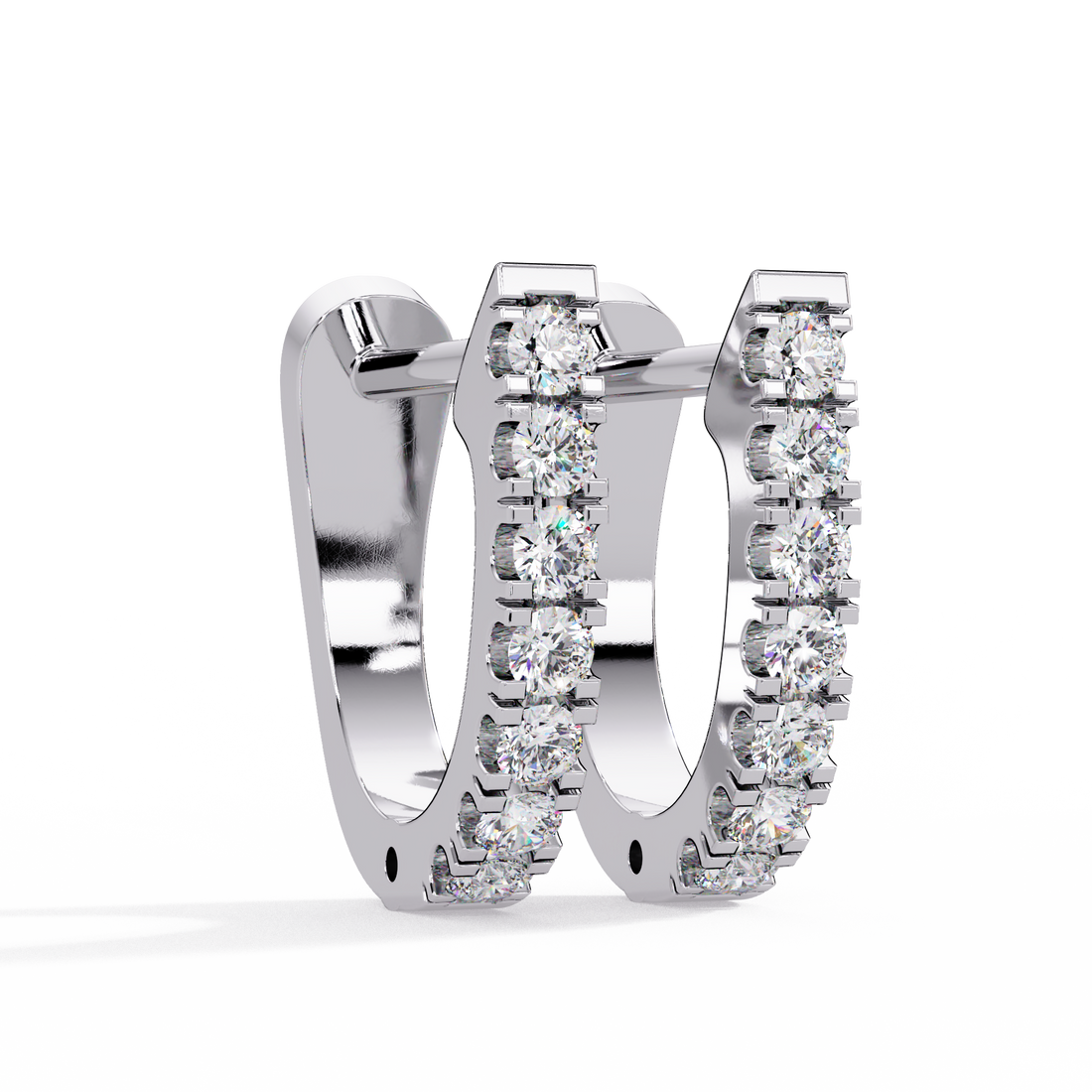 Silver Single-Row Hoops Earrings