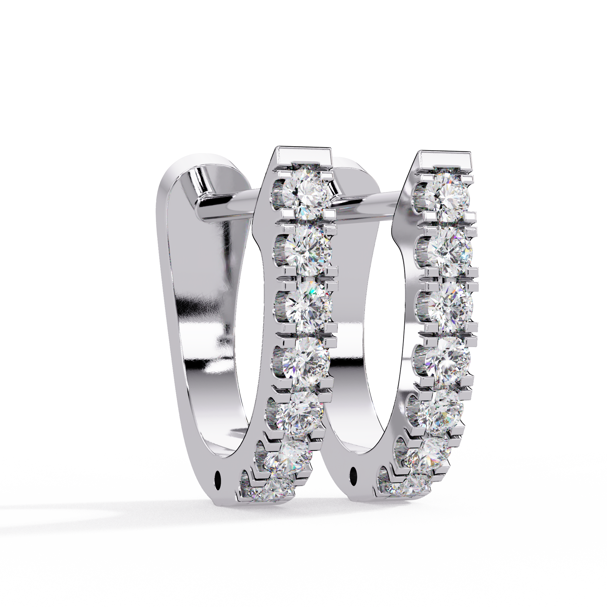 Silver Single-Row Hoops Earrings
