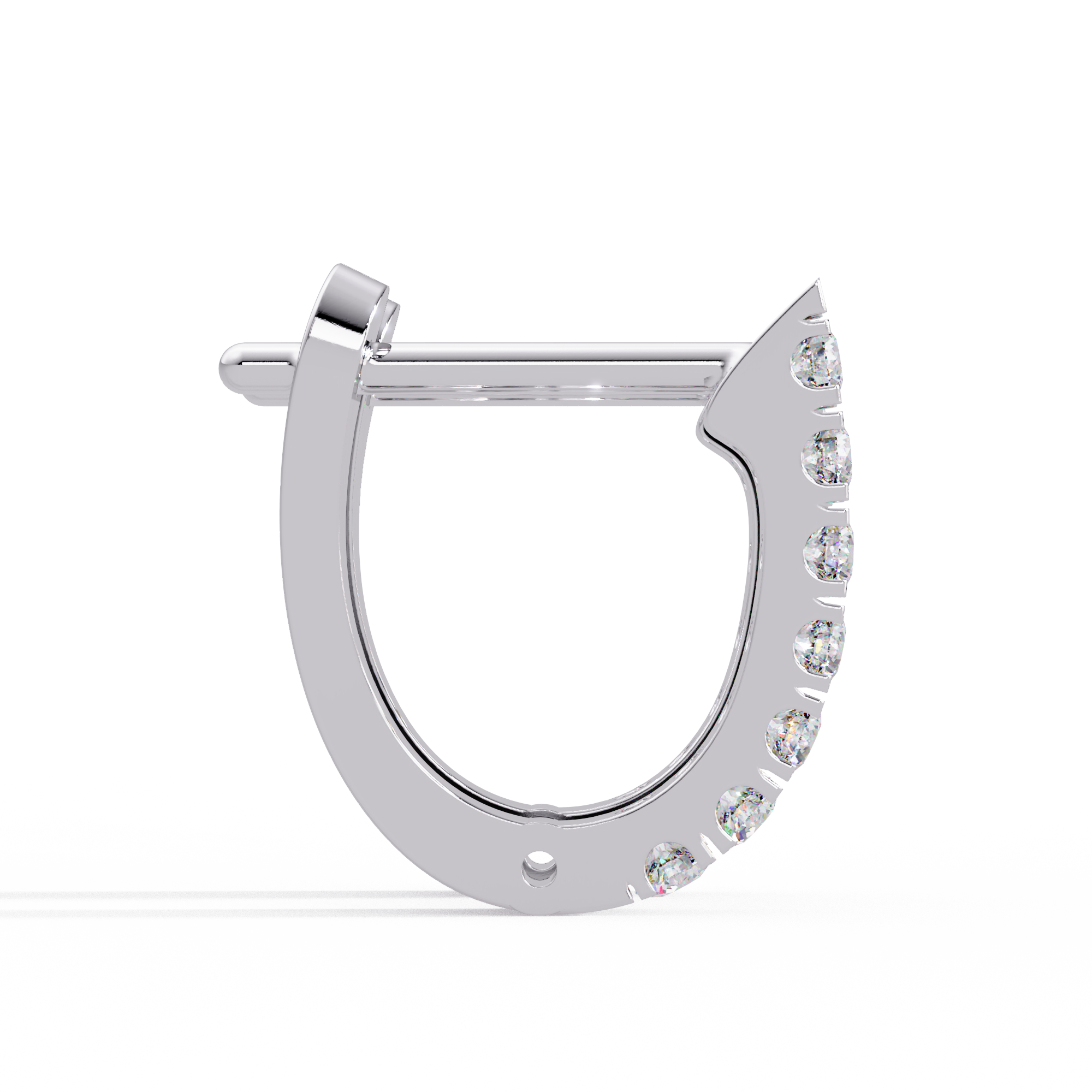Silver Single-Row Hoops Earrings
