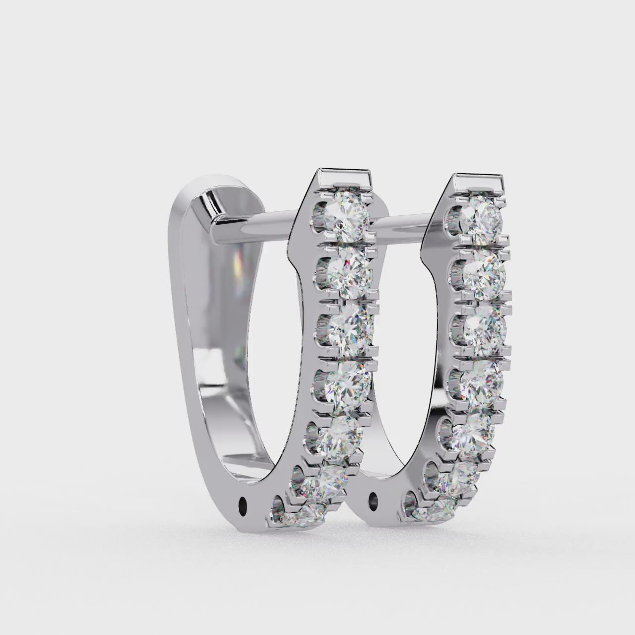 Silver Single-Row Hoops Earrings